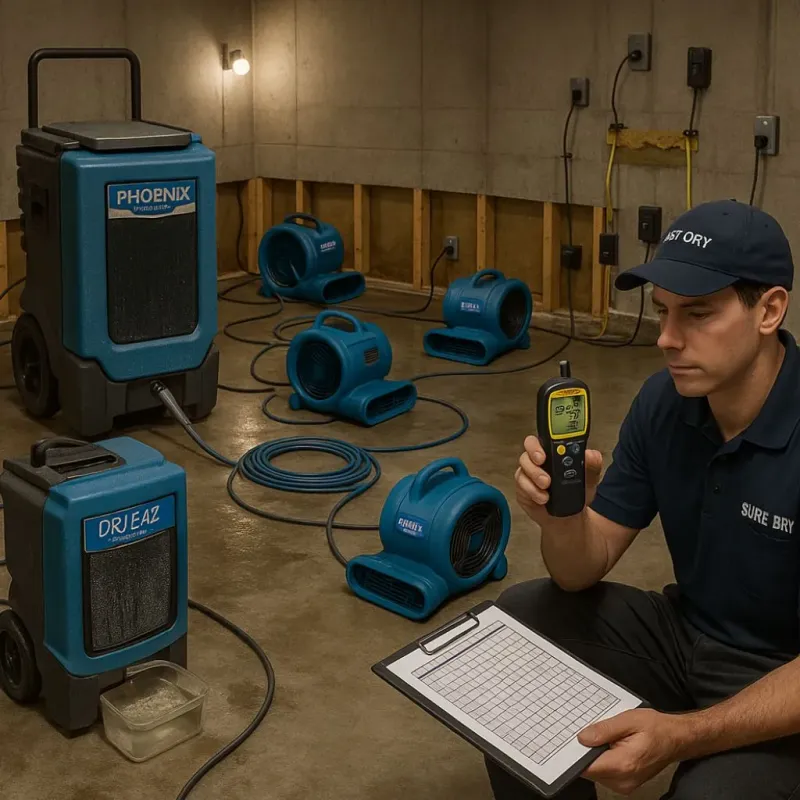 Structural Drying and Dehumidification process in Menomonie, WI